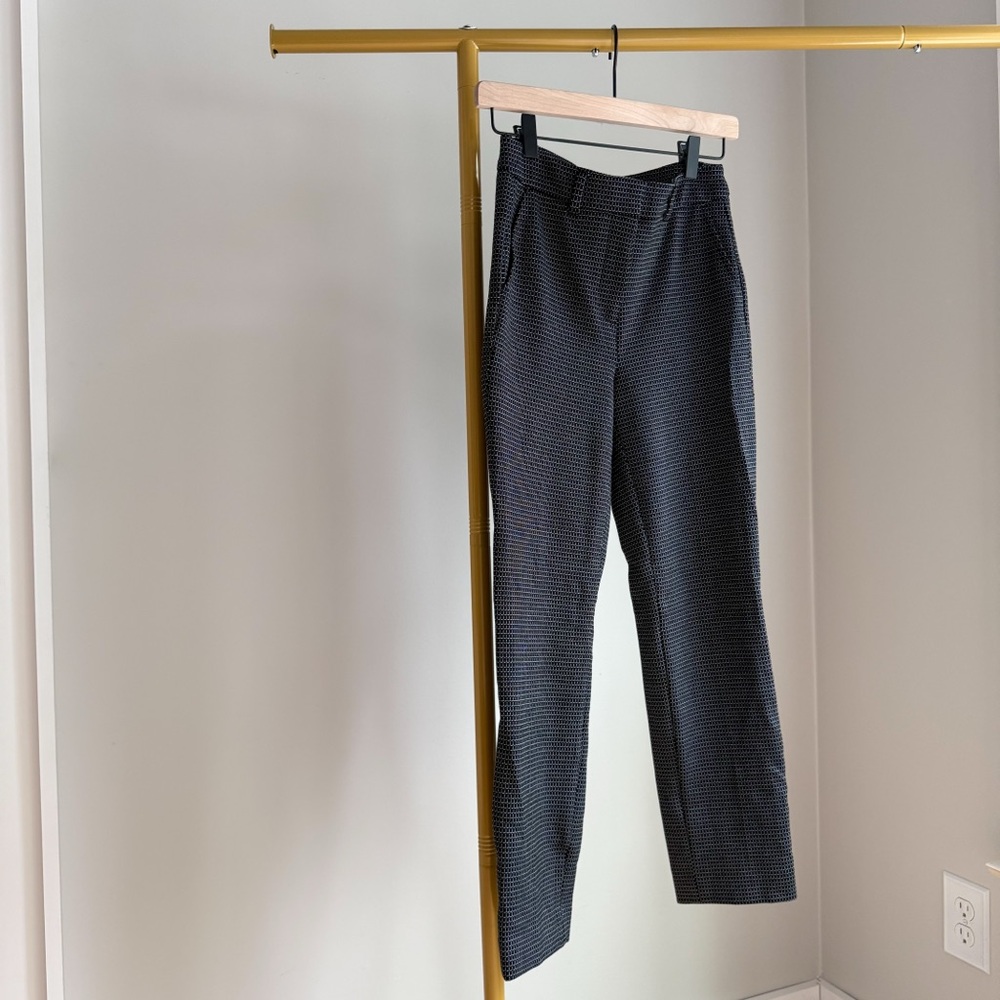 LNWOT WHBM Mid Rise Cropped Black Checkered Trousers
